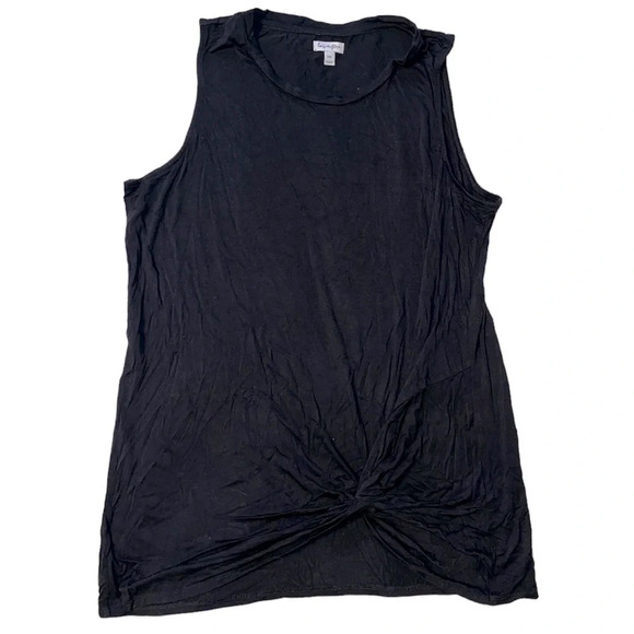 Black Lightweight Side Knot Tie Tank Top Size XXL - Picture 1 of 6
